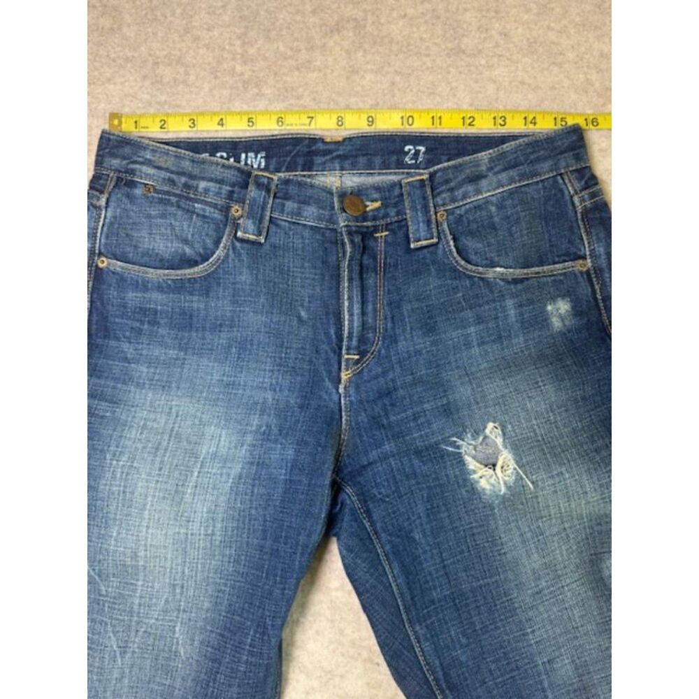 J.Crew Vintage Slim Jeans Womens 27 Distressed Dark Wash Denim Boyfriend Cotton - Picture 6 of 11
